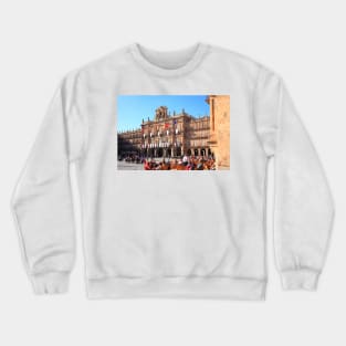 Plaza Mayor with City Hall in evening light, Salamanca, Spain Crewneck Sweatshirt